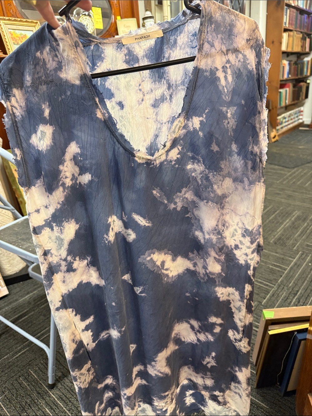 Pharaoh Blue Tie-Dye Sleeveless Women's Dress